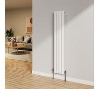 NRG 1600x272mm Gloss White Radiator Vertical Flat Panel Single Radiator