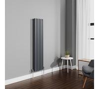 NRG 1600x354mm Anthracite Radiator Vertical Oval Panel Double Rad