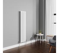 NRG 1600x354mm Gloss White Radiator Vertical Oval Panel Single Rad