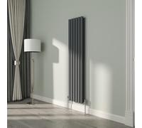 NRG 1600x354mm Oval Column Radiator Double Panel Anthracite