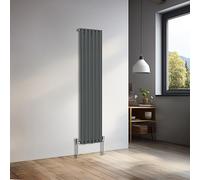 NRG 1600x354mm Vertical Oval Single Panel Heater Radiators Anthracite