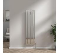 NRG 1600x408 Chrome Vertical Designer Radiator Single Flat Panel