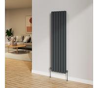 NRG 1600x408mm Anthracite Radiator Vertical Flat Panel Bathroom Double Rad