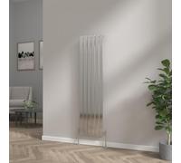 NRG 1600x408mm Vertical Tall Upright Flat Panel Designer Bathroom Central Heating Radiator Chrome Single Column - Perfect for Bathroom, Bedroom, Kitchen, Hallway, Living Room