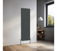 NRG 1600x472mm Vertical Oval Double Panel Heater Radiators Anthracite