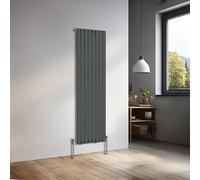NRG 1600x472mm Vertical Oval Single Panel Heater Radiators Anthracite
