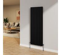 NRG 1600x544mm Black Radiator Vertical Flat Panel Bathroom Double Radiator