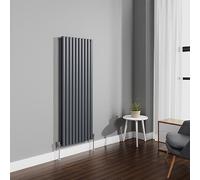 NRG 1600x590mm Anthracite Radiator Vertical Oval Panel Bathroom Designer Double Rad Central Heating