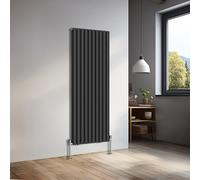 NRG 1600x590mm Vertical Oval Double Panel Heater Radiators Black