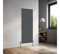 NRG 1600x590mm Vertical Oval Single Panel Heater Radiators Anthracite