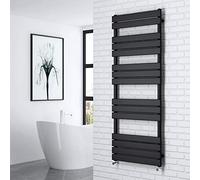 NRG 1600x600 Flat Panel Heated Towel Rail Bathroom Rad Radiator Black