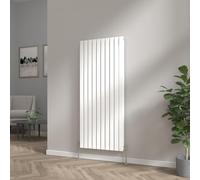 NRG 1600x680 Vertical Column Designer Radiator Gloss White Double Flat Panel