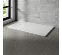 NRG 1600x900mm SMC Rectangle Shower Tray White Slip-Resistance Bathroom Shower Base Easy to Clean