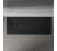 NRG 1700x800mm SMC Rectangle Shower Tray Black Bathroom Shower Base