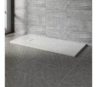 NRG 1700x800mm White Rectangle Shower Base Tray SMC Slate Effect