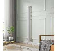 NRG 1800 x 200 mm Gloss White Vertical Cast Iron Radiator Double Panel
