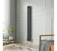NRG 1800 x 200mm Traditional Anthracite Vertical Cast Iron Style Radiator Triple Panel