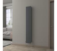 NRG 1800 x 272 mm Column Radiator Anthracite Double Flat Panel with Values