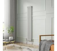 NRG 1800 x 290 mm Gloss White Vertical Cast Iron Radiator Double Panel