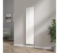 NRG 1800x408 Vertical Column Designer Radiator Gloss White Single Flat Panel