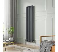 NRG 1800 x 470mm Traditional Anthracite Vertical Cast Iron Style Radiator Triple Panel