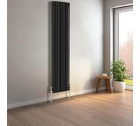 NRG 1800 x 470mm Black Vertical Traditional Column Cast Iron Style Radiator Central Heating Radiator Perfect for Bathrooms, Kitchen, Living Room Triple Panel