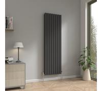 NRG 1800 x 544mm Vertical Double Flat Panel Radiator Black Designer
