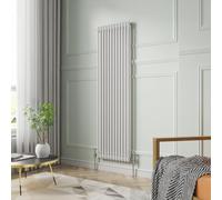 NRG 1800 X 560 mm Gloss White 2 Column Radiators Vertical Cast Iron Rads | Radiator Wall Mounted, Tall, For UK Central Heating Compatible, Traditional Column Radiator, for Bathroom Kitchen