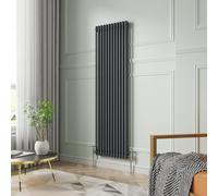 NRG 1800 x 560mm Traditional Anthracite Vertical Cast Iron Style Radiator Double Panel