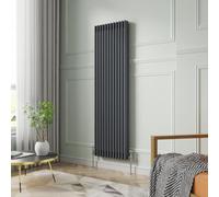 NRG 1800 x 560mm Traditional Anthracite Vertical Cast Iron Style Radiator Triple Panel