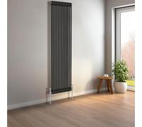 NRG 1800 x 560mm Black Vertical Traditional Column Cast Iron Style Radiator Central Heating Radiator Perfect for Bathrooms, Kitchen, Living Room Double Panel
