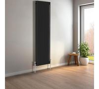 NRG 1800 x 560mm Black Vertical Traditional Column Cast Iron Style Radiator Central Heating Radiator Perfect for Bathrooms, Kitchen, Living RoomTriple Panel
