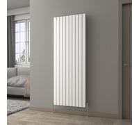 NRG 1800 x 680 mm Vertical Column Radiator Gloss White Double Flat Panel | Designer Radiator Bathroom Central Heating | with One Pair of Free Modern Angle Valves
