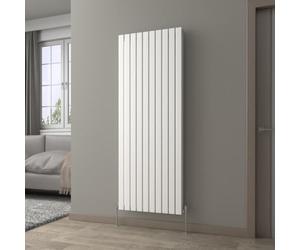 NRG 1800 x 680 mm Vertical Column Radiator Gloss White Double Flat Panel | Designer Radiator Bathroom Central Heating | with One Pair of Free Modern Angle Valves
