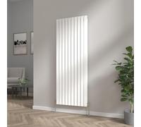 NRG Vertical Flat Panel Double Column Designer Radiator Bathroom Heater Central Heating Gloss White 1800x680mm