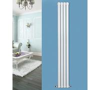 NRG 1800x236 Vertical Column Radiator White Designer Single Oval Panel Rads for Kitchen Bathroom