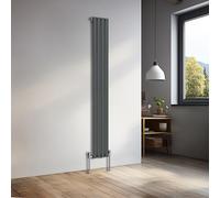 NRG 1800x236mm Vertical Oval Single Panel Heater Column Radiator Central Heating Radiators Designer Tall Radiators Anthracite