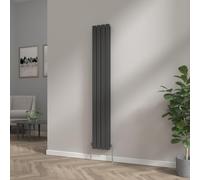 NRG 1800x272 Vertical Column Designer Radiator Black Double Flat Panel