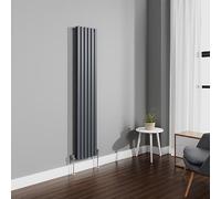 NRG 1800x354mm Anthracite Radiator Vertical Oval Panel Double Rad