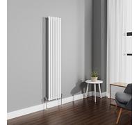 NRG 1800x354mm Gloss White Radiator Vertical Oval Panel Single Rad