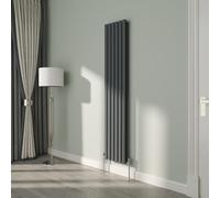 NRG 1800x354mm Oval Column Radiator Double Panel Anthracite