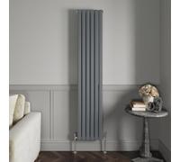 NRG 1800x354mm Vertical Anthracite Double Oval Panel Radiator with Valves