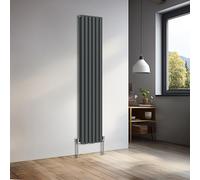 NRG 1800x354mm Vertical Oval Double Panel Heater Radiators Anthracite