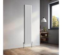NRG 1800x354mm Vertical Oval Double Panel Heater Column Radiator Central Heating Radiators Designer Tall Radiators White