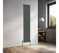 NRG 1800x354mm Vertical Oval Single Panel Heater Radiators Anthracite