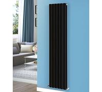NRG 1800x408 Vertical Flat Panel Designer Radiators Central Heating Rad Double Column Black