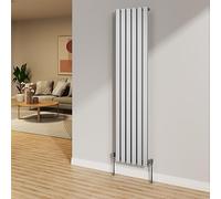 NRG 1800x408mm Chrome Radiator Vertical Single Flat Panel Central Heating