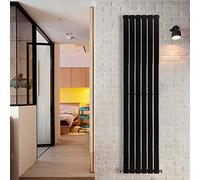 NRG 1800x408mm Vertical Flat Panel Designer Radiator Single Column Black