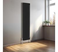 NRG 1800x470mm Cast Iron Vertical Radiator Black 3 Column