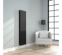 NRG 1800x472mm Black Radiator Vertical Oval Panel Bathroom Double Rad